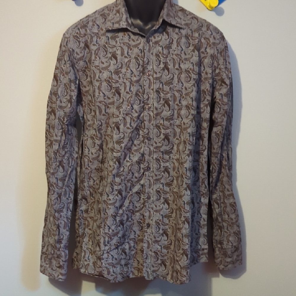Rococo Sand Paisley Pattern Shirt - Brown and Cream